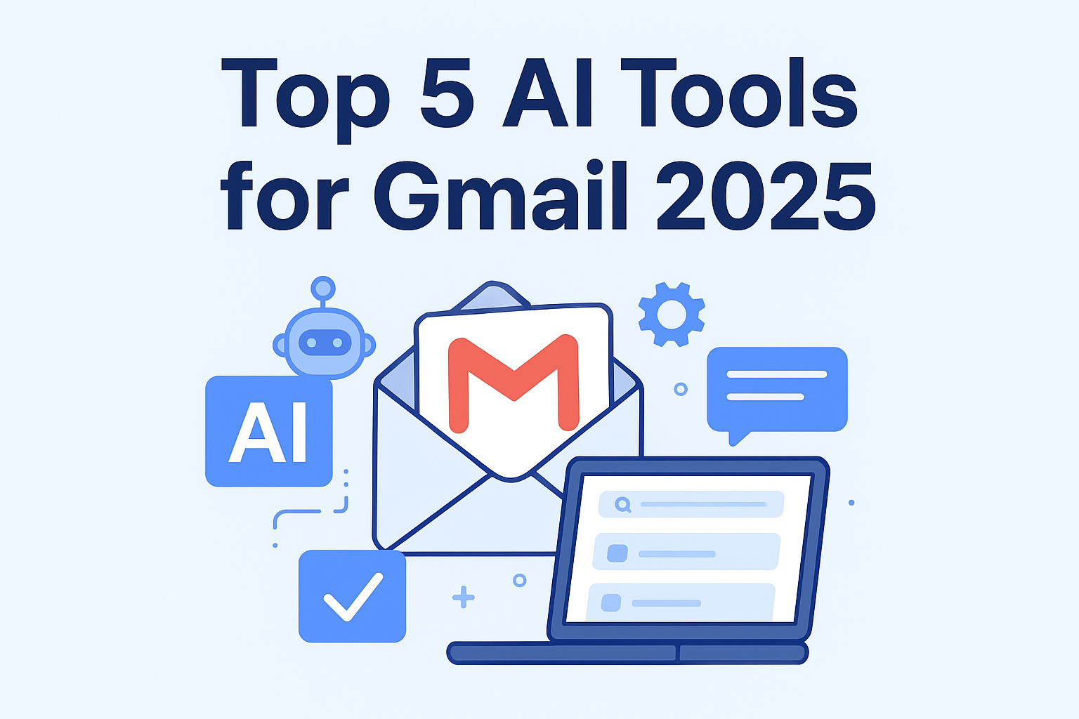 Illustration showing AI tools helping users manage Gmail and email workflow in 2025