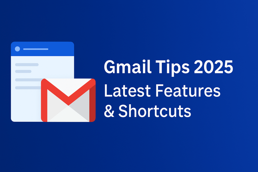 Illustration showing an email inbox and productivity tools for managing messages efficiently in 2025