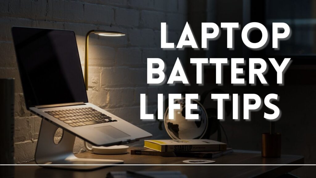 A laptop showing battery-saving options and brightness controls for better battery life.