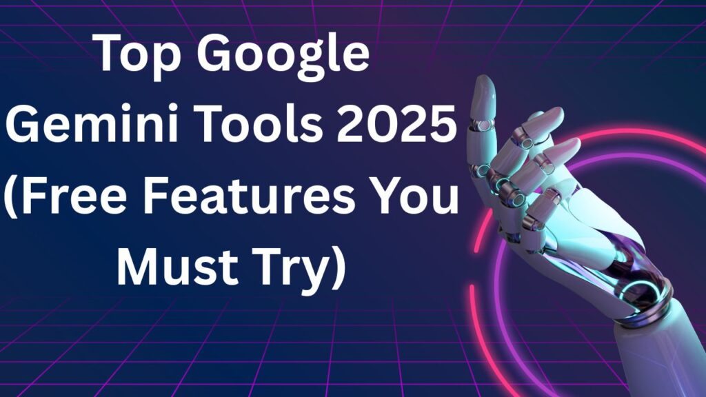 Illustration showing Google Gemini tools and Google apps used in 2025