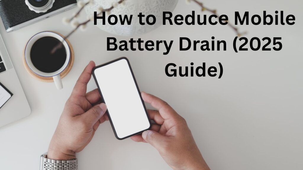 Smartphone showing low battery warning with simple icons representing battery saving tips in 2025