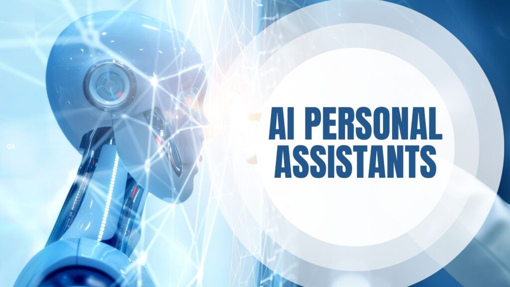 Illustration showing AI personal assistants helping a user manage work tasks and daily decisions beyond basic chatbots