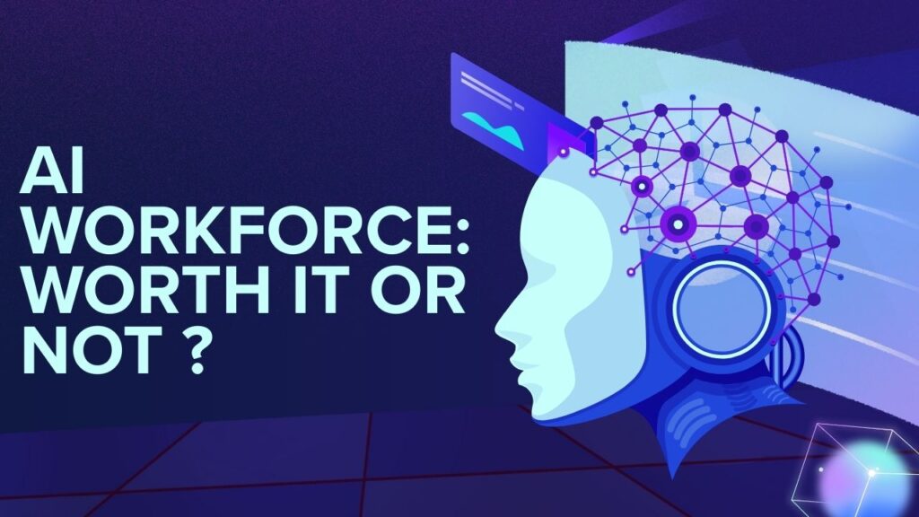 Human professional working with AI tools, showing the benefits and risks of an AI workforce in modern business