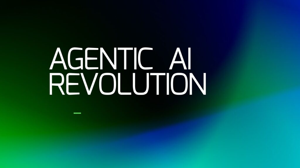 Illustration showing Agentic AI systems managing digital tasks and workflows to demonstrate the future of autonomous intelligence.