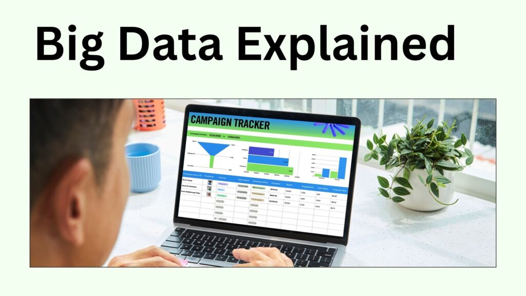 Illustration showing business professionals analyzing dashboards and charts to understand big data and make data-driven decisions.